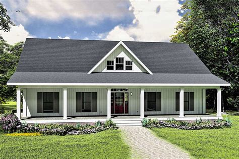 3-Bed One-Story House Plan with Decorative Gable - 25016DH | Architectural Designs - House Plans