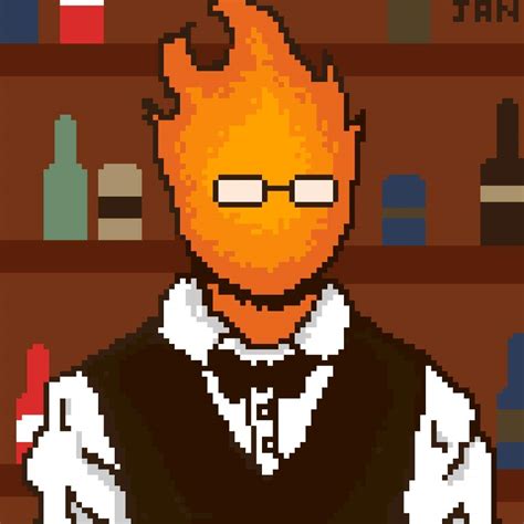 grillby pixel art | Undertale Amino