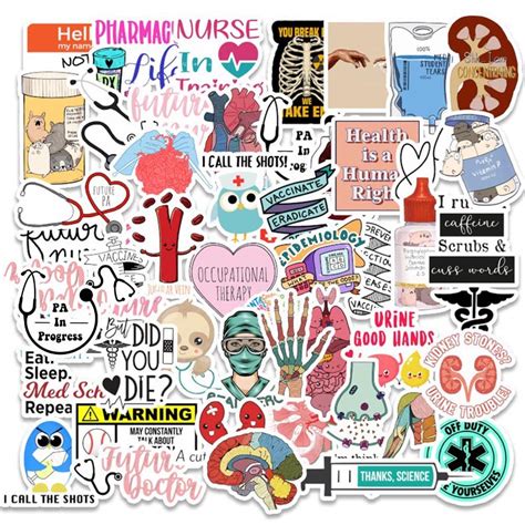 Buy Medical Science Equipment Stickers| Doctor Nurse Stetho Waterproof Vinyl Stickers| Human ...