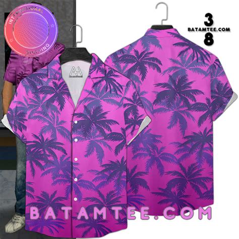 GTA Vice City Purple Hawaiian Shirt - Batamtee Shop - Threads & Totes: Your Style Destination