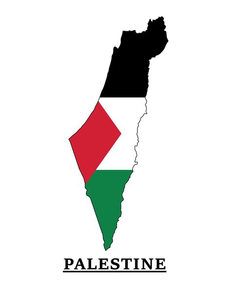 Palestine National Flag Map Design, Illustration Of Palestine Country ...