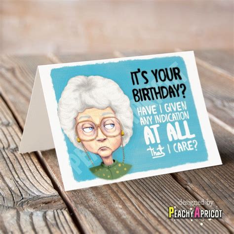 The Golden Girls Funny Birthday Card, Sophia Petrillo Greeting Card | Golden girls humor, Golden ...