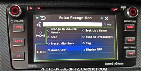 2016 BRZ- 6.2" audio system's voice recognition screen