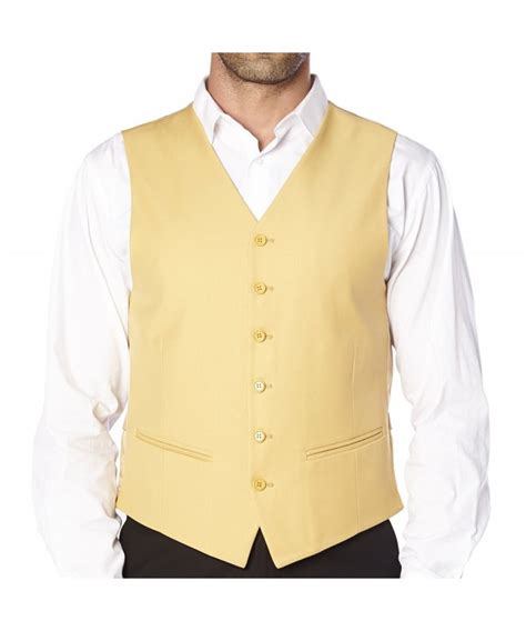 Brand Men's Dress Vest Formal Waistcoat for Suit Solid GOLD Color ...