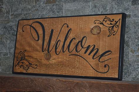 WELCOME SIGN, CUSTOM WOOD SIGN COLLECTION, FARMHOUSE SIGN COLLECTION, APPROX SIZE 12" X 24 ...