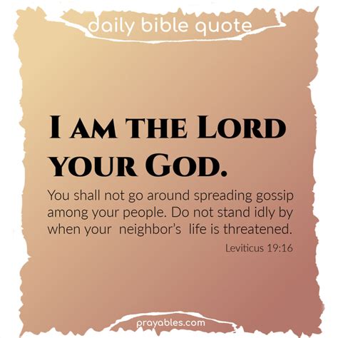 Bible: Leviticus 19:16 - Prayables