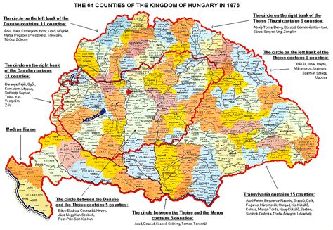 Coats of Arms of the 64 Counties of the Kingdom of Hungary | Hungary, Romania map, Europe map