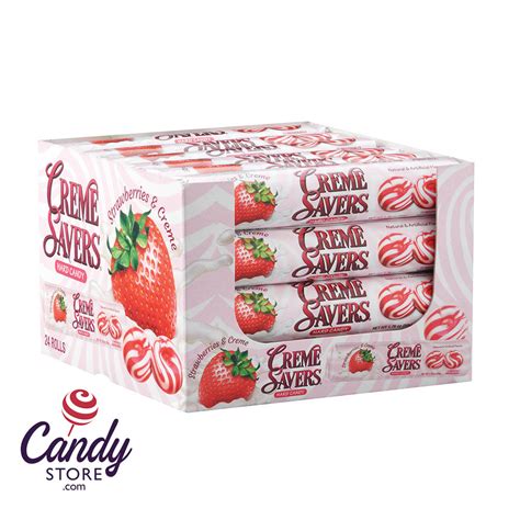 Creme Savers Strawberry & Creme Candy 24ct Rolls - CandyStore.com