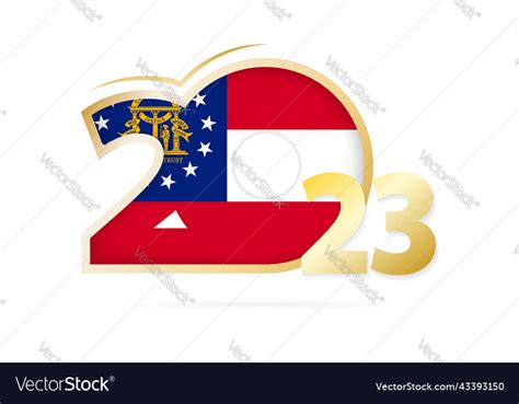 Year 2023 with georgia flag pattern Royalty Free Vector