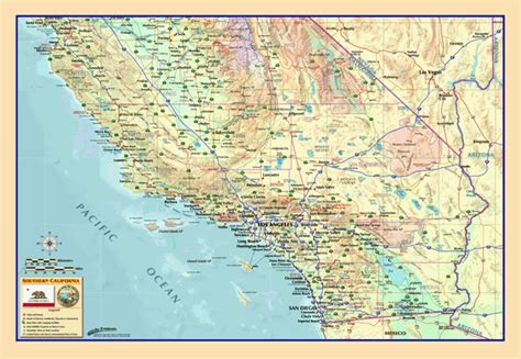 Southern California Wall Map by Compart Maps - MapSales