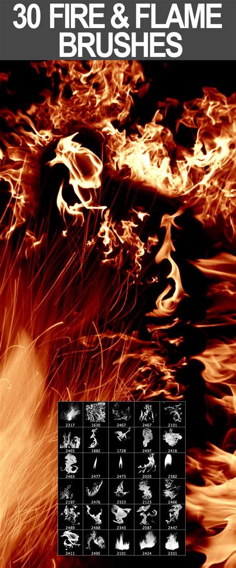 30 Fire & Flame Photoshop Brushes #design #ps Download: http ...