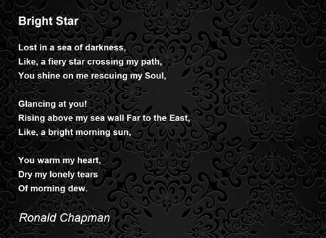 Bright Star by Ronald Chapman - Bright Star Poem