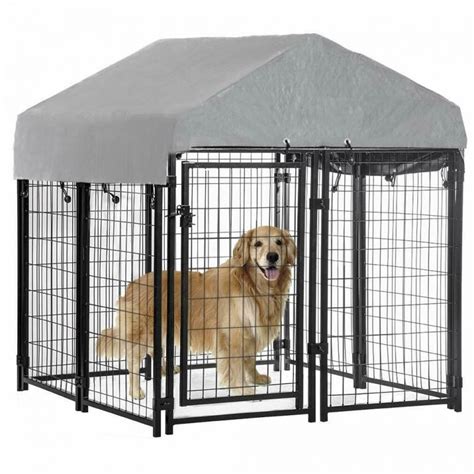 NEW OUTDOOR DOG KENNEL & COVER 4X4X4.3 FT WDK1342 – Uncle Wiener's Wholesale