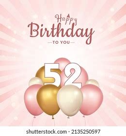 Happy 52nd Birthday Greeting Card Vector Stock Vector (Royalty Free ...