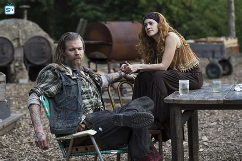 Ryan Hurst as lil Foster and Gillian Alexy as Gwinveer-in- Outsiders ...