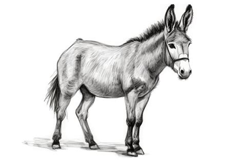 Premium AI Image | Cute Mule drawing on white background generative AI