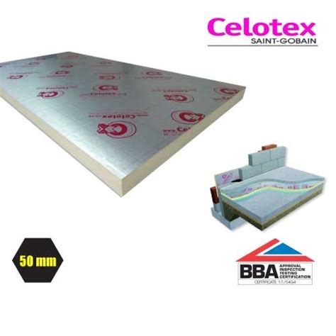 50mm Celotex GA4000 PIR insulation for floors-walls-roofs