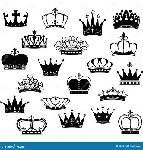 Black Crown Silhouette Collection Cartoon Vector | CartoonDealer.com ...