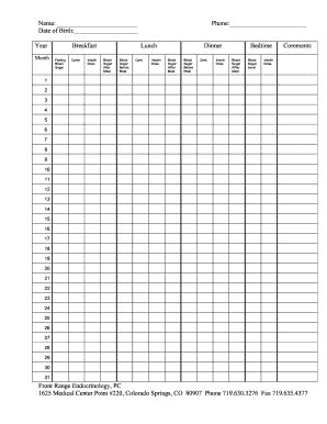 18 Printable Blood Glucose Chart Forms and Templates - Fillable Samples in PDF, Word to Download ...