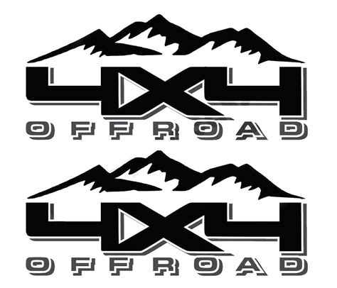 4x4 Off-Road Decal 2PC Set New Fits Jeeps Trucks Cars Universal 15 ...