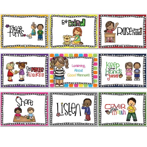 Buy DFZUS 9 Classroom Rules s Classroom Bulletin Board Decorations Set Good Habits Chart for ...