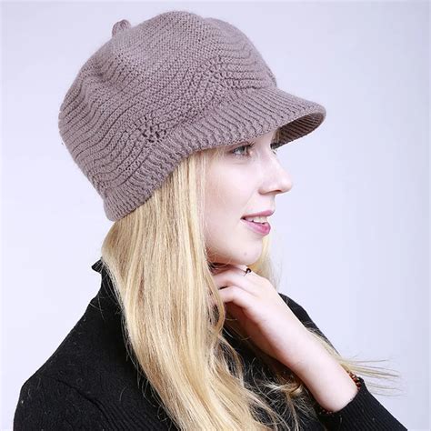 Women Fashion Solid Warm Crochet Winter Wool Knit Manual Caps Hat 2018 girl lady warm Hat ...