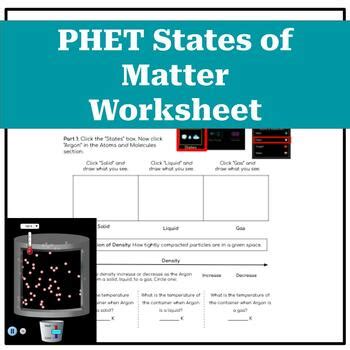 PHET States of Matter Simulation Lab Worksheet by Bright Light Teacher