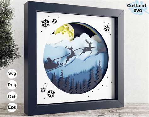 3D Santa Svg Shadow Box Svg Christmas Svg Layered Svg - Etsy Canada