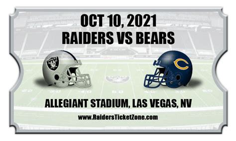 Las Vegas Raiders vs Chicago Bears Football Tickets | 10/10/21