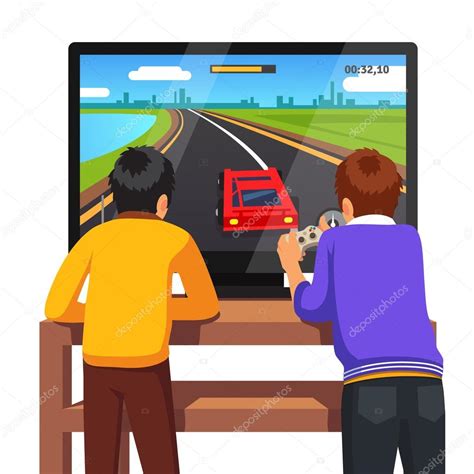 Kids playing video games — Stock Vector © IconicBestiary #88738666