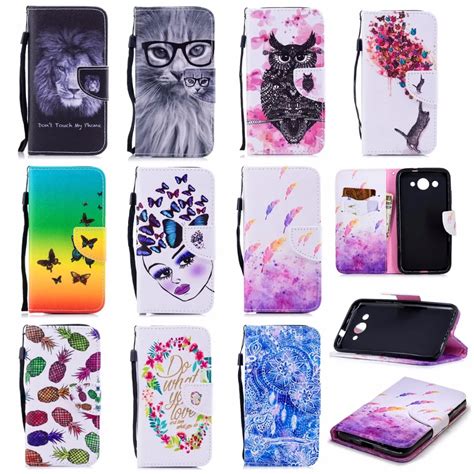 Y3 2017 Flip PU Wallet Cover For Huawei y3 2017 Case Fashion painting ...