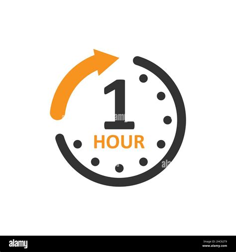 1 hour clock icon in flat style. Timer countdown vector illustration on isolated background ...