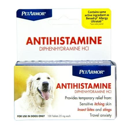 PetArmor Allergy Relief & Antihistamine for Dogs, 100 Tabs - Walmart.com