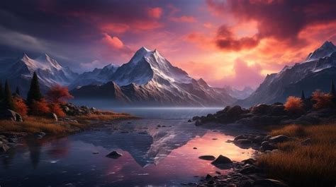 Premium AI Image | Mountain Peak at Sunrise