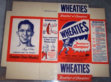 1951 George Mikan Minneapolis Lakers WHEATIES Box | Wheaties Box ...