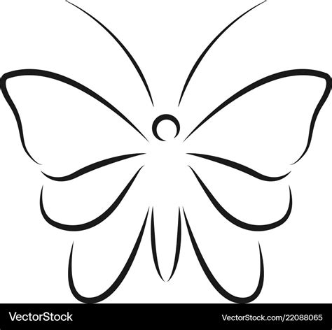 Butterfly line art logo icon design template Vector Image