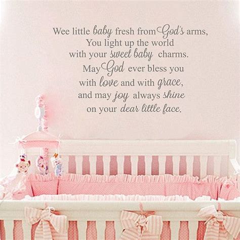 Nursery Wall Quotes - Wee Baby Fresh From God | Baby girl quotes, New ...