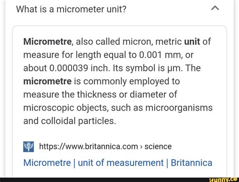 Micrometre, also called micron, metric unit of measure for length equal to 0.001 mm, or about 0. ...