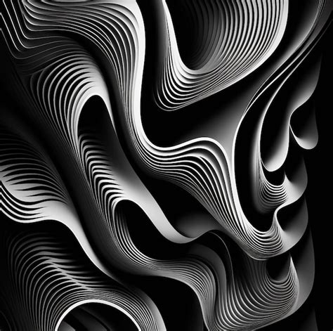 Premium Photo | A black and white image of a wavy pattern with lines ...