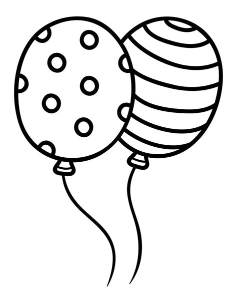 Balloon Clipart Black And White Printable | Раскраски, Рисунок, Дети