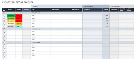 Project Milestone Tracker Template