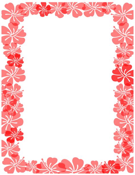 Red Hibiscus Border | Free Borders And Clip Art.com