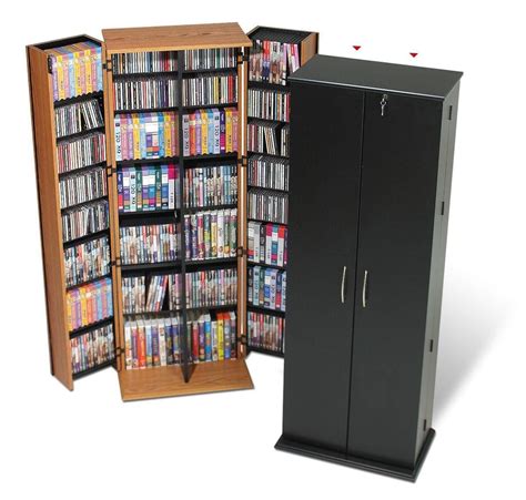 Black Grande Locking Media Storage Cabinet | Media storage cabinet, Diy dvd storage, Dvd storage