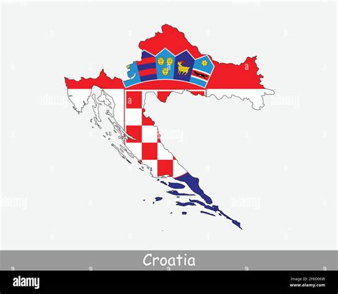 Croatia Map Flag. Map of Croatia with the Croatian national flag ...