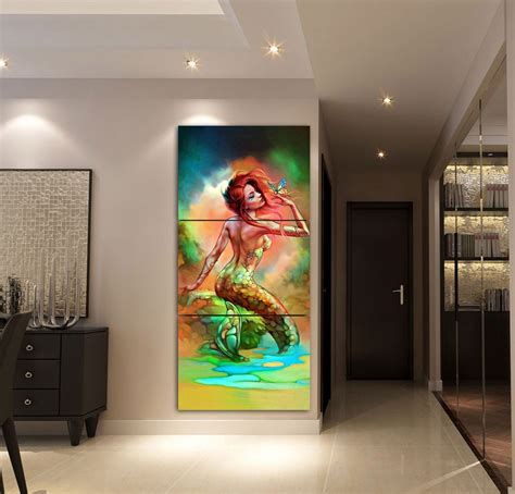 New Mermaid Canvas Wall Art | Wall canvas, Customized canvas art, Mermaid canvas