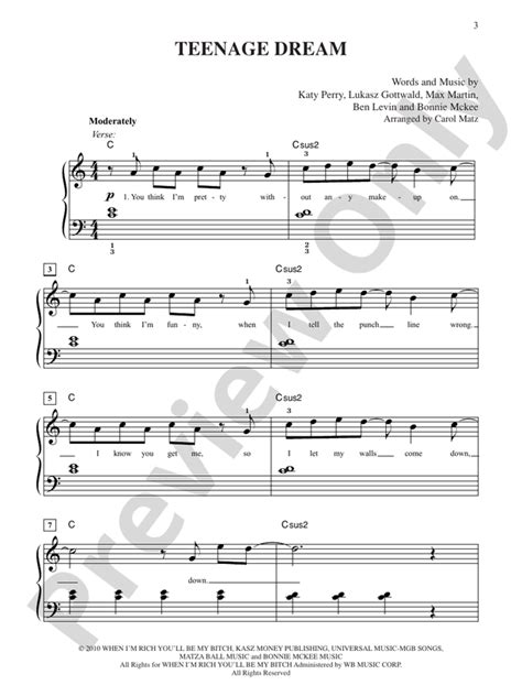 Katy Perry Teenage Dream Guitar Chords