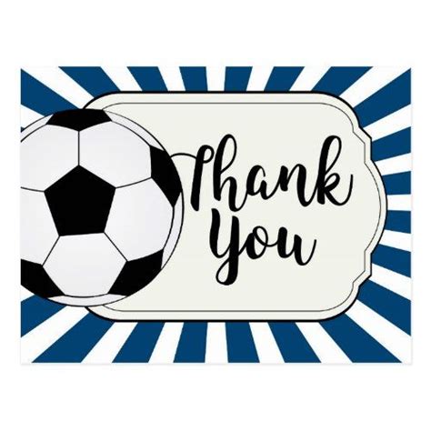 Soccer thank you card, football thank you card | Zazzle.com | Thank you card template, Thank you ...