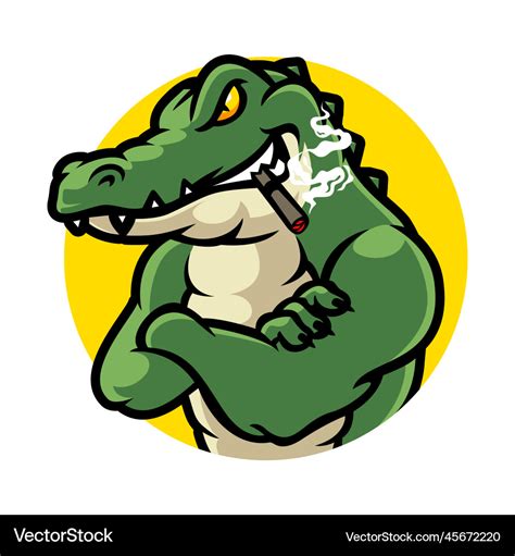 Crocodile cartoon character mascot logo Royalty Free Vector