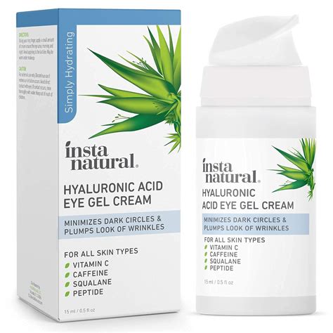 Amazon.com: InstaNatural Hyaluronic Acid Eye Gel Cream, Hydrating Eye ...