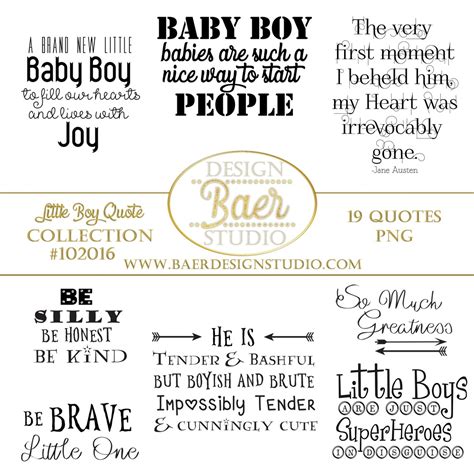 LITTLE BOY QUOTES FOR SCRAPBOOKING, Boyhood Quotes, Boy Quotes - Baer Design Studio